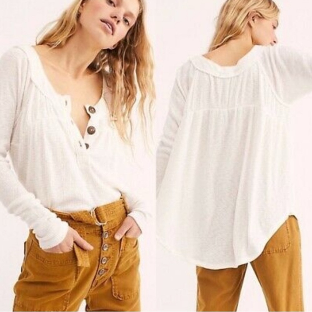 We The Free / Free People Must Have Henley Top Ivory Size XS
